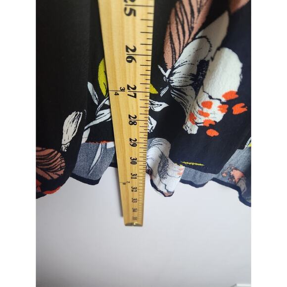 Free People Bella Print Tunic Black Floral Sz M Babydoll Romantic Boho peasant - Picture 7 of 7